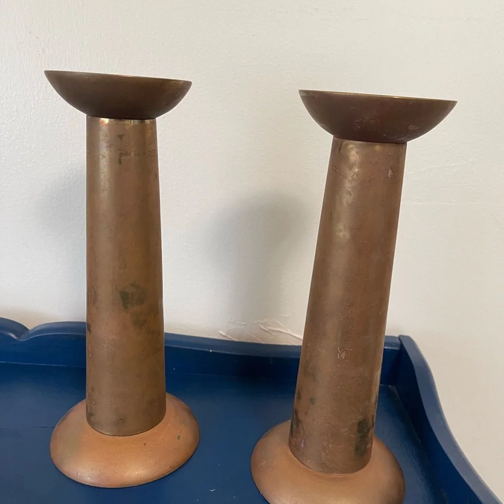 Antique Bronze Candle Holders - Picture 1 of 4
